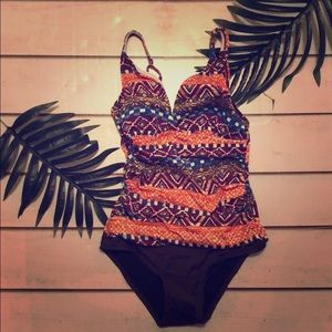 V-Neck One Piece Swimsuit
